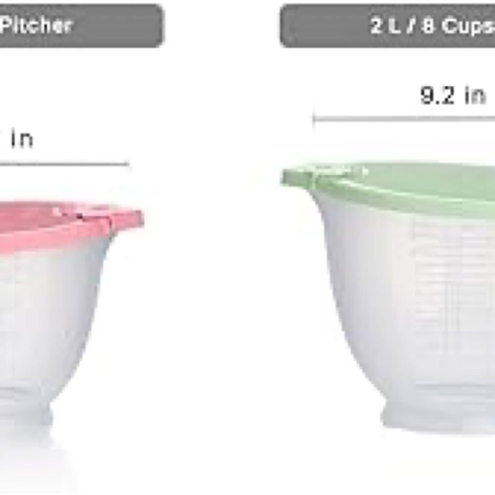 Tupperware Classic Mix-N-Stor Set - Green and Pink - Picture 2 of 3